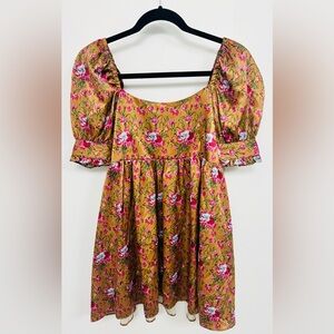 LoveShackFancy Golden Floral Dress